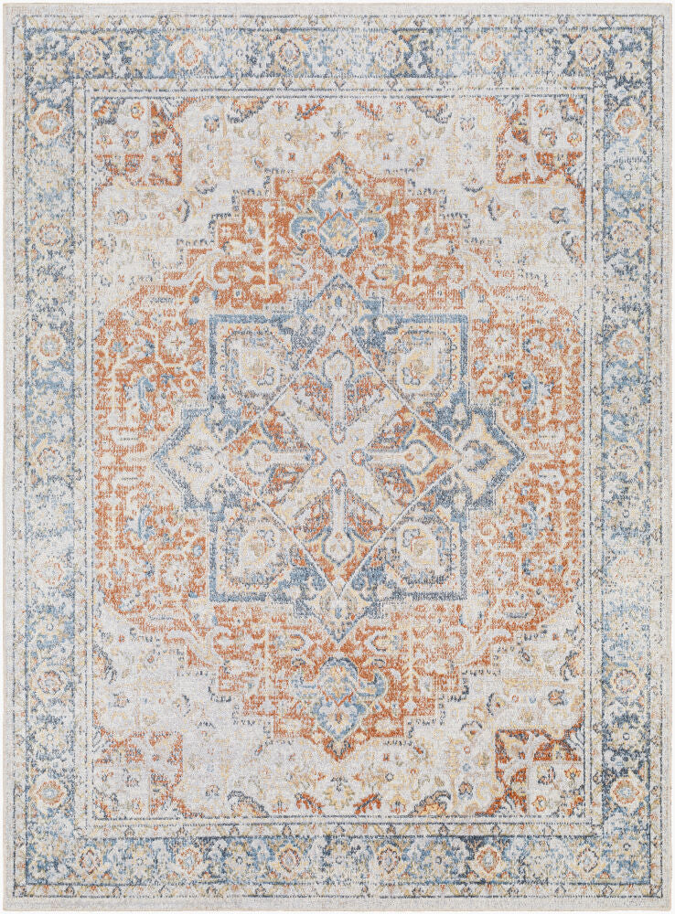 Lillian Machine Woven Rug — Brown/Dark Blue