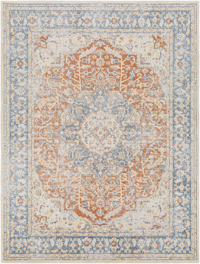 Lillian Machine Woven Rug — Brown/Dark Blue