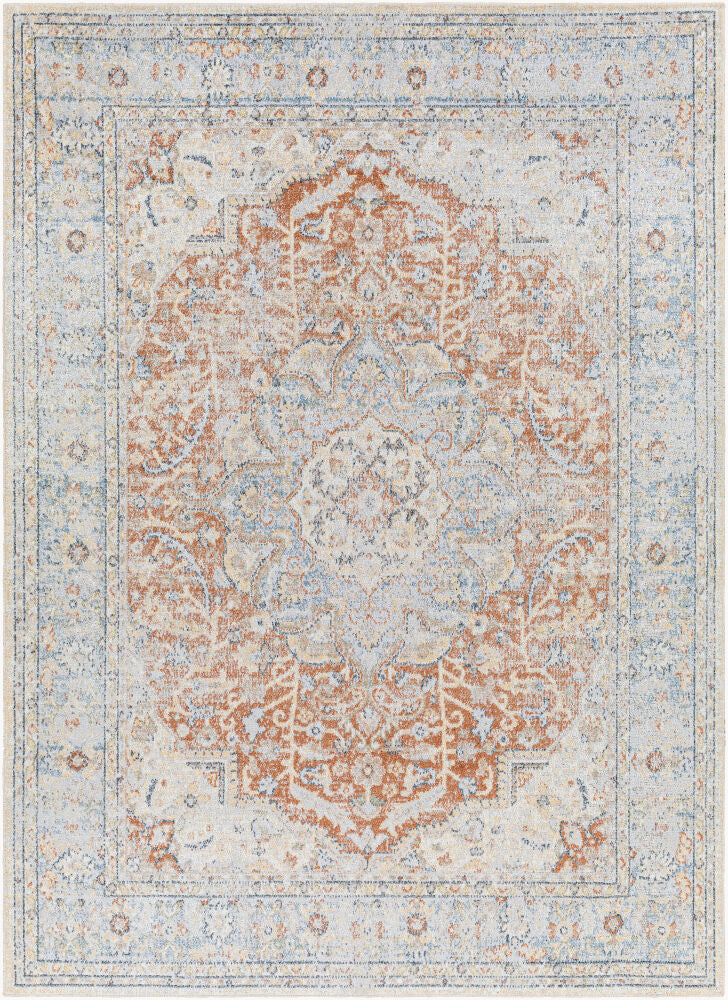 Lillian Machine Woven Rug — Brown/Dark Blue