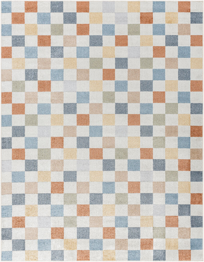 Lillian Machine Woven Rug — Brown/Dark Blue