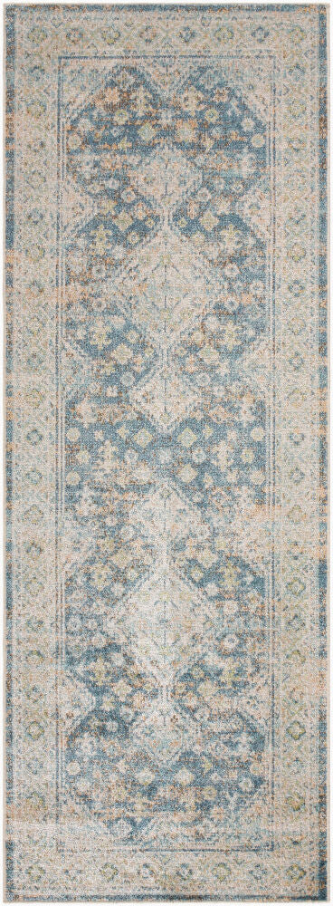 Lillian Machine Woven Rug — Brown/Dark Blue