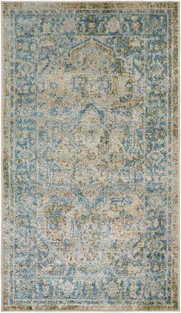 Lillian Machine Woven Rug — Dark Blue/Dark Green
