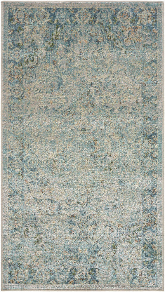 Lillian Machine Woven Rug — Brown/Dark Blue
