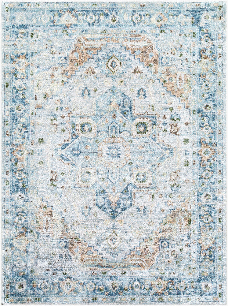Lillian Machine Woven Rug — Brown/Dark Blue