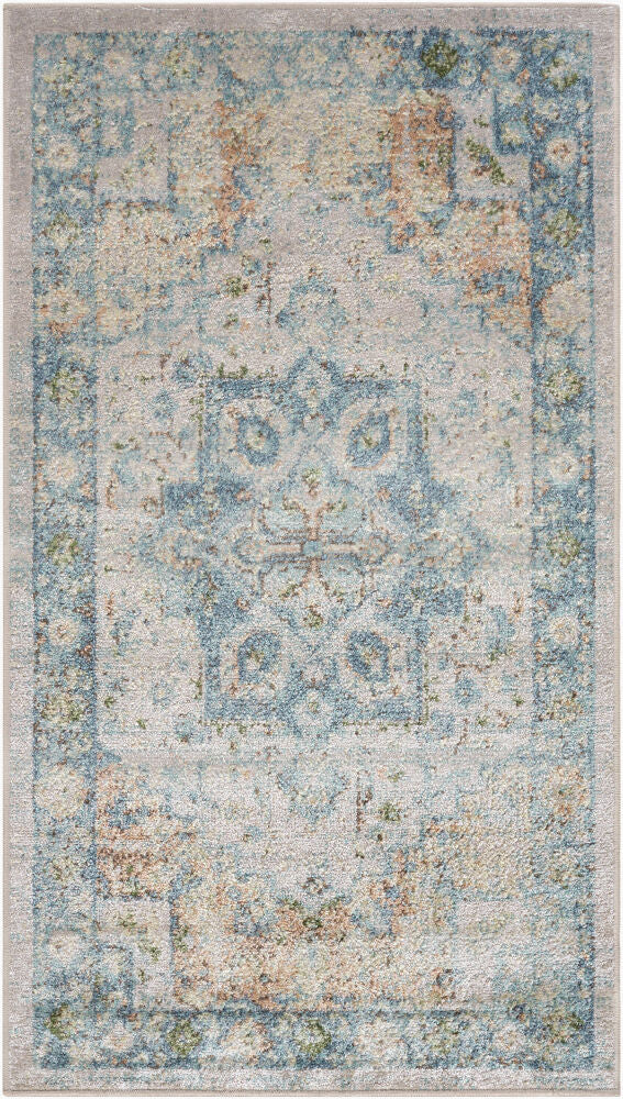 Lillian Machine Woven Rug — Brown/Dark Blue