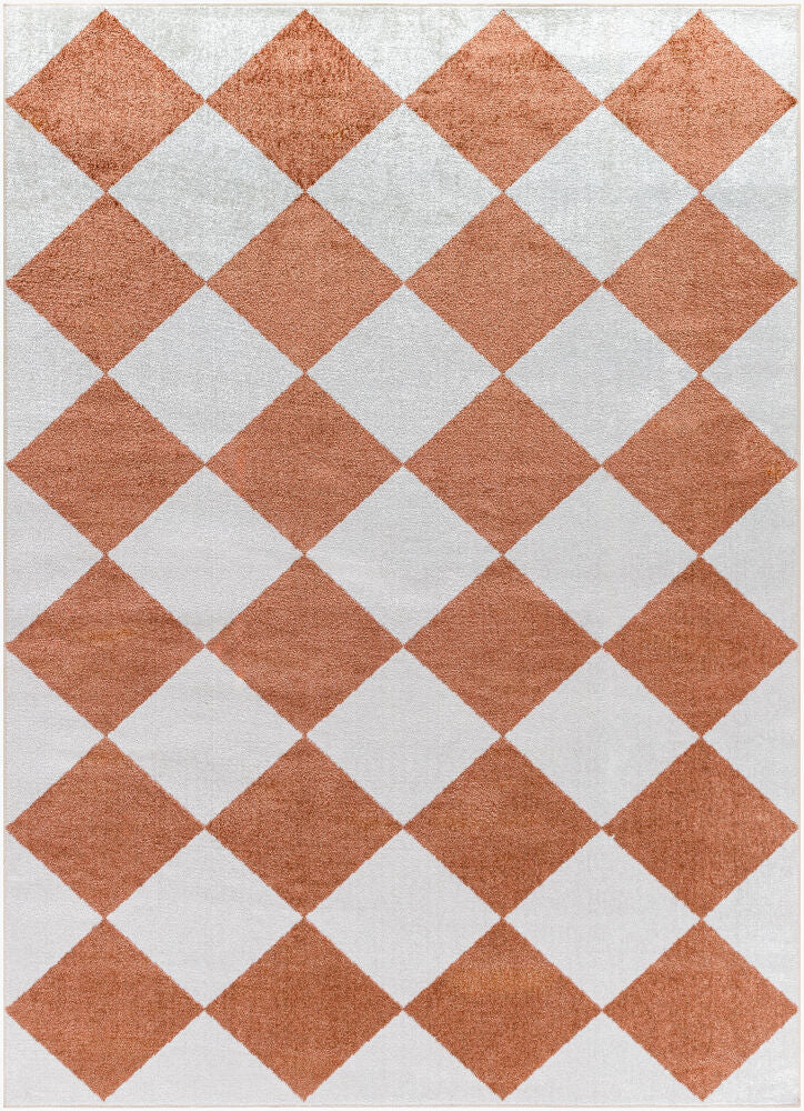 Lillian Machine Woven Rug — Off-White/Plum