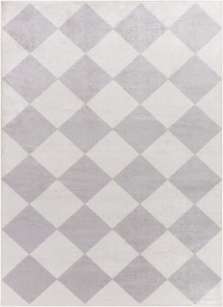 Lillian Machine Woven Rug — Medium Gray/Off-White