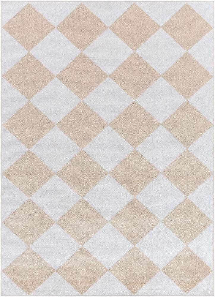 Lillian Machine Woven Rug — Mustard/Off-White
