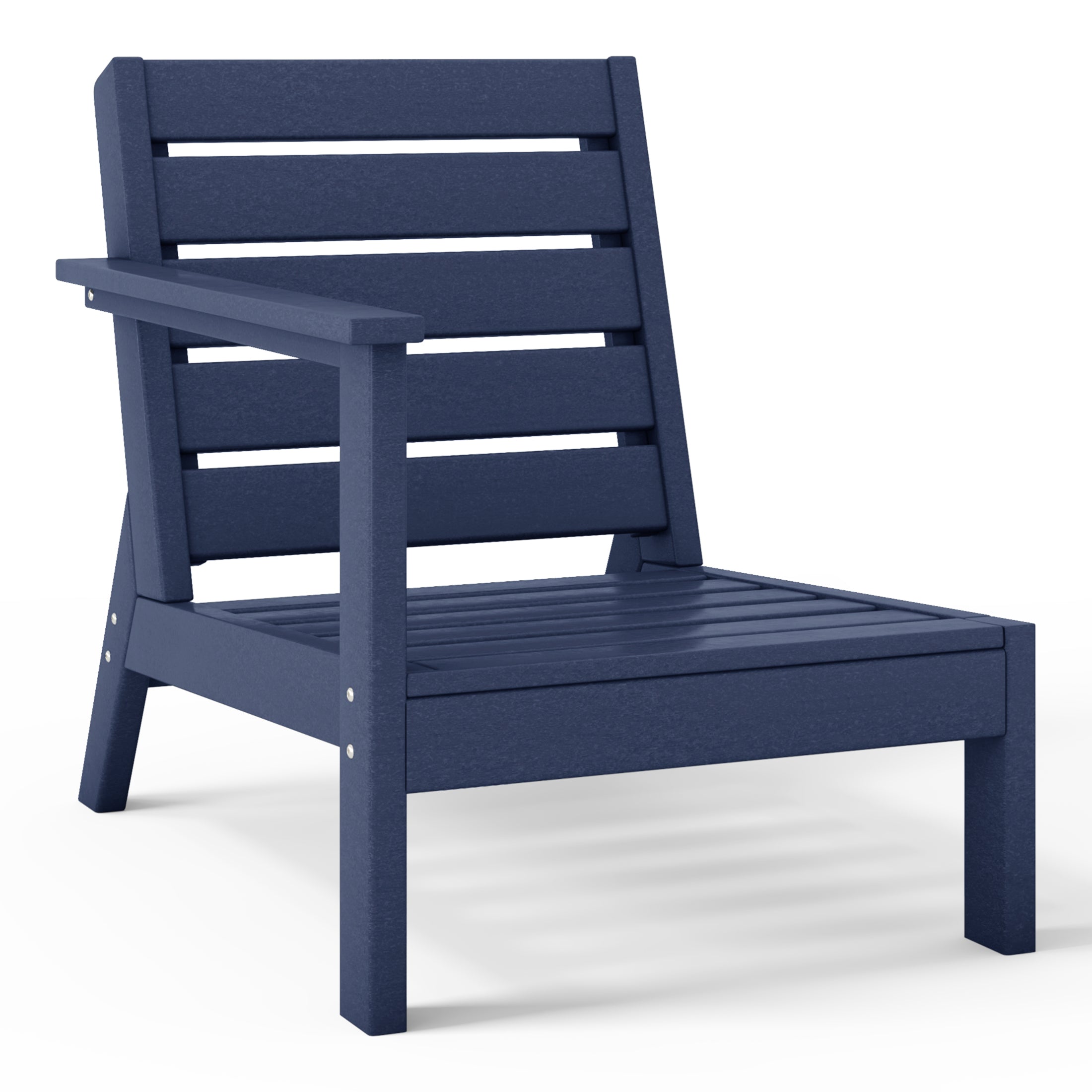 Scottsdale All-Weather Outdoor Modular Deep Seating Left Arm Chair (with Optional Cushions) Navy Blue Seahawk Designs Patio Chairs