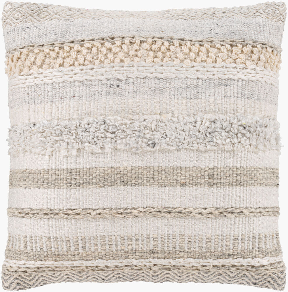 Lorens Accent Pillow — Ivory/Light Slate