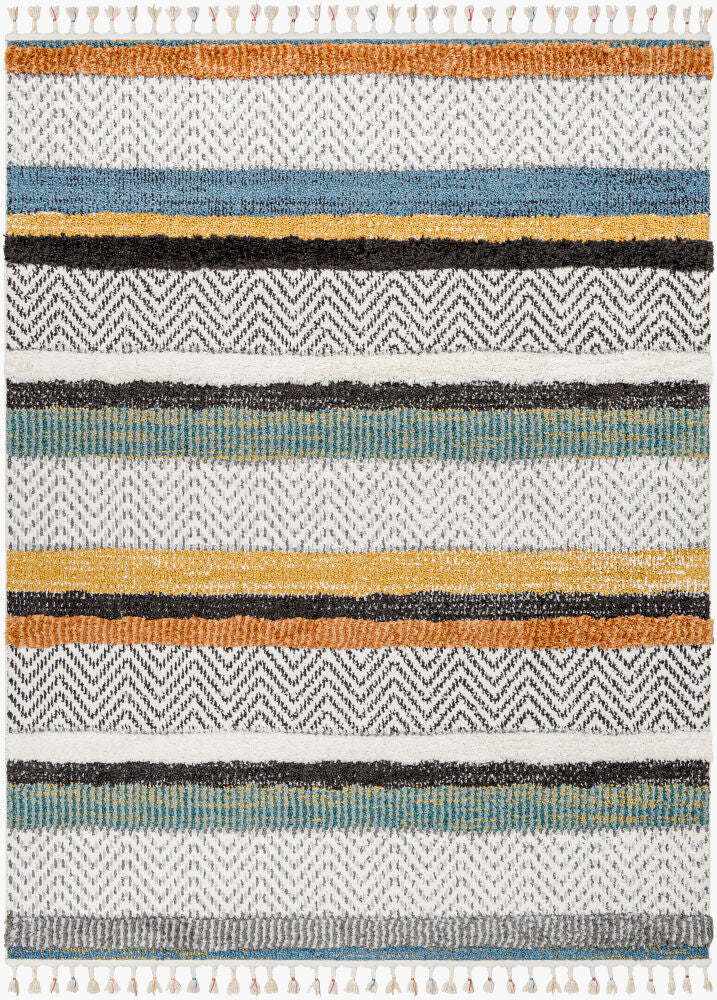 Lofty Machine Woven Rug — Black/Blue