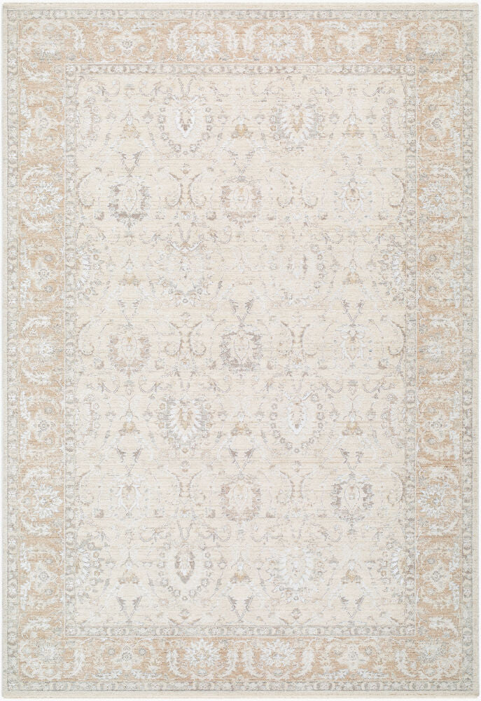 Lotus Machine Woven Rug — Cream/Light Beige