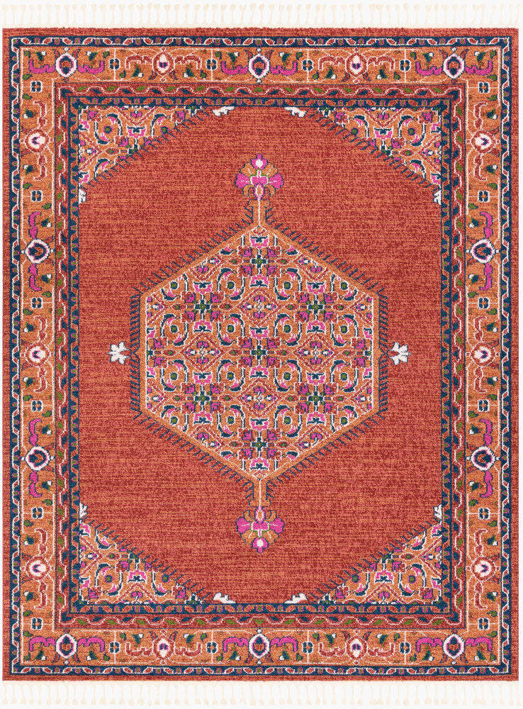 Love Machine Woven Rug — Camel/Coral