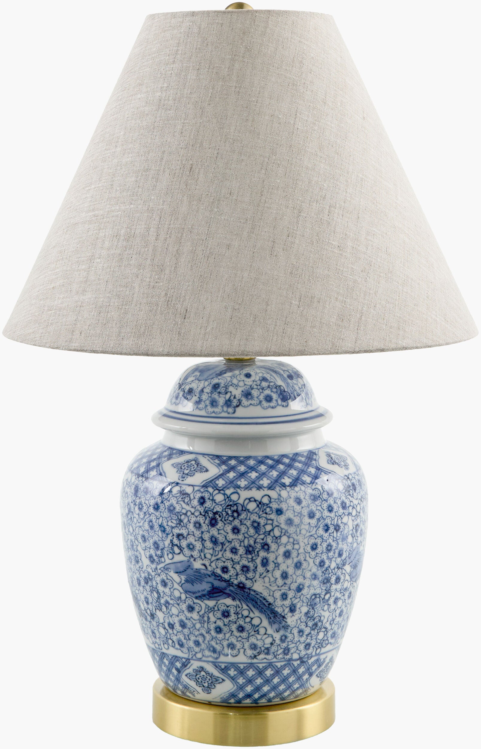 Lepi Accent Table Lamp — Blue/Metallic - Brass