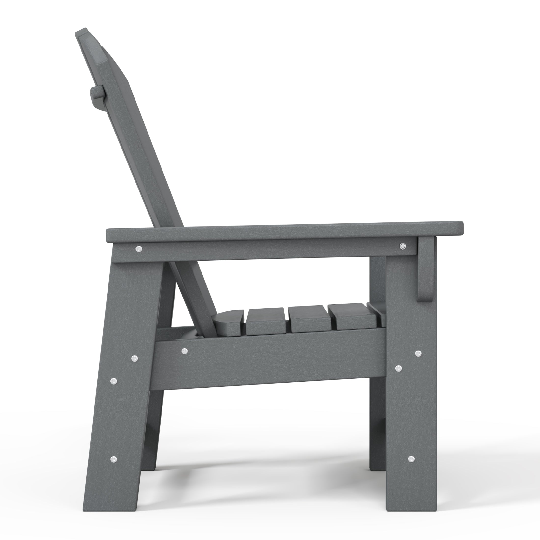 Tiny Terraces Kids' All-Weather Outdoor Poly Adirondack Chair Gray Seahawk Designs Kids Adirondack Chairs