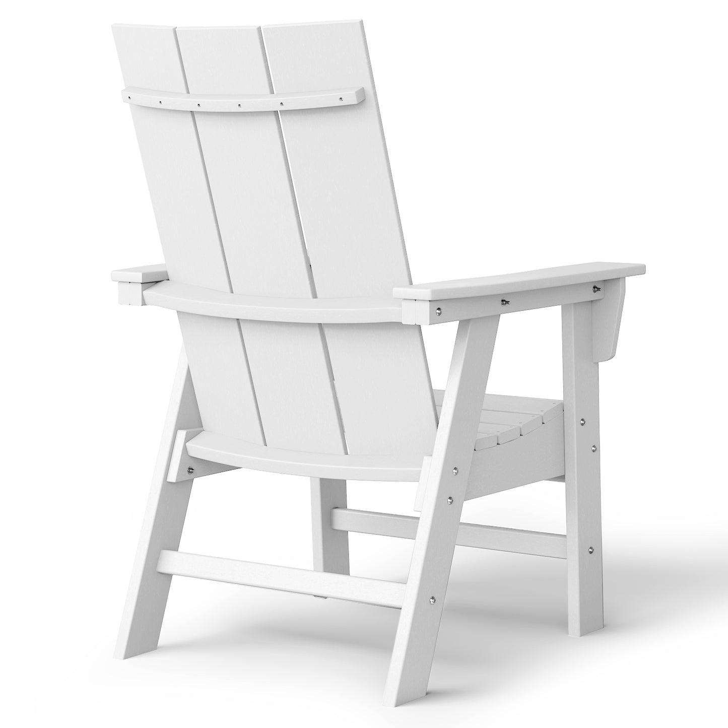 Malibu Modern All-Weather Outdoor Contoured Adirondack Dining Chair White Seahawk Designs Patio Dining Chairs