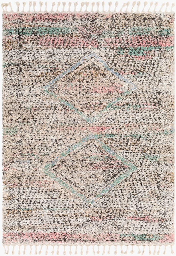 Lisbon Machine Woven Rug — Aqua/Charcoal