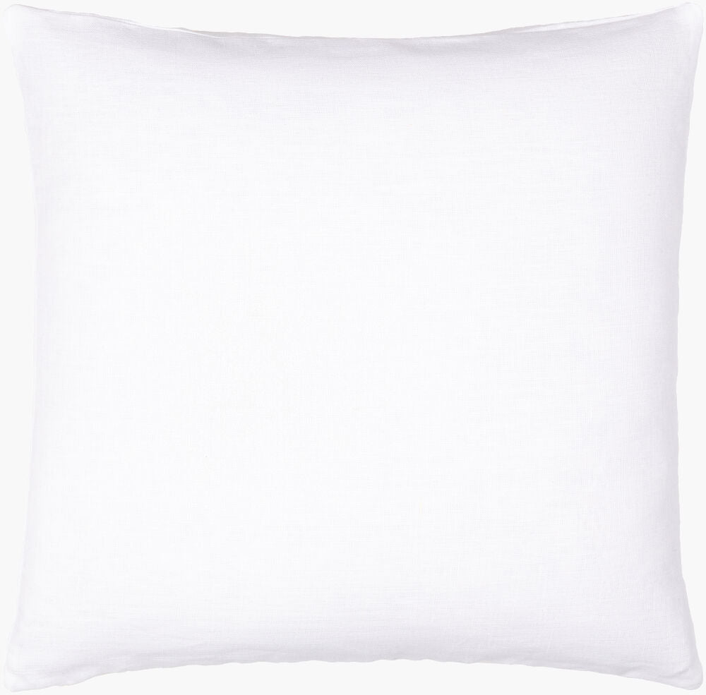 Linen Solid Lumbar Pillow — White