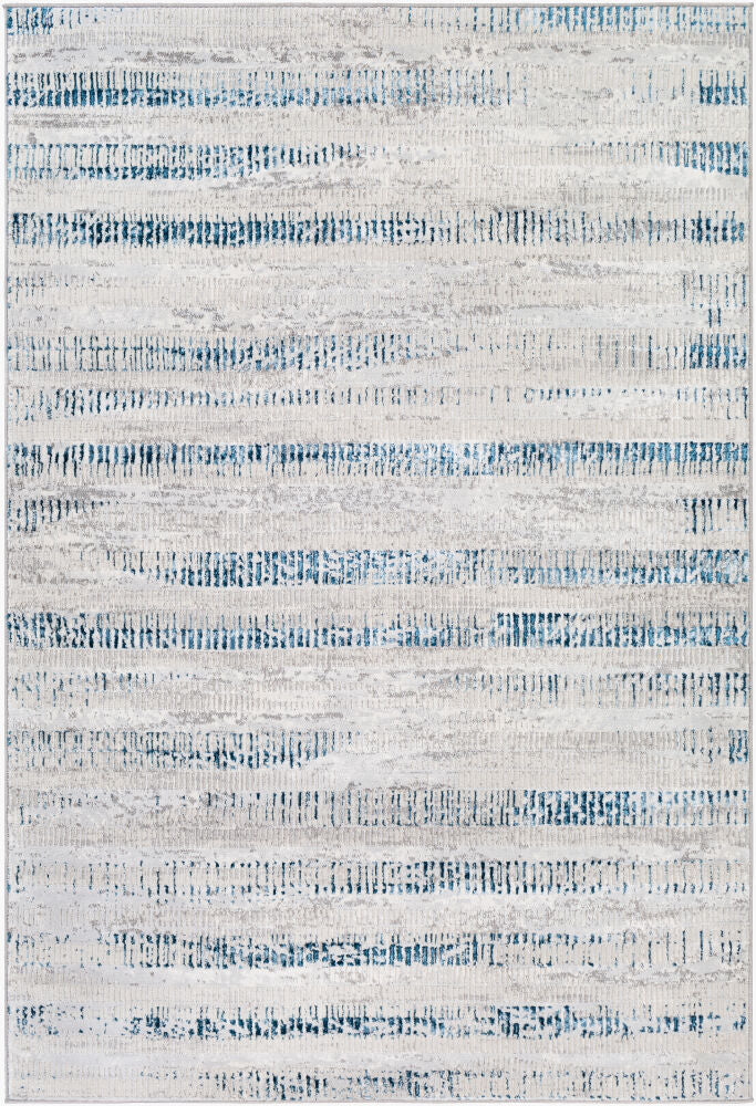 Lustro Machine Woven Rug — Cream/Dark Blue