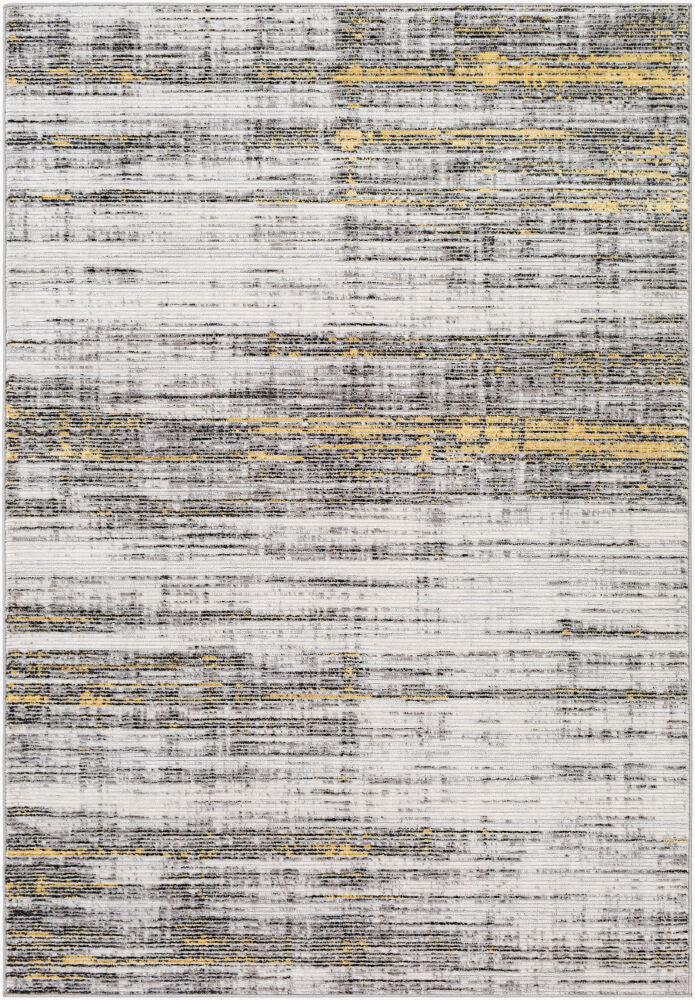 Lustro Machine Woven Rug — Black/Camel