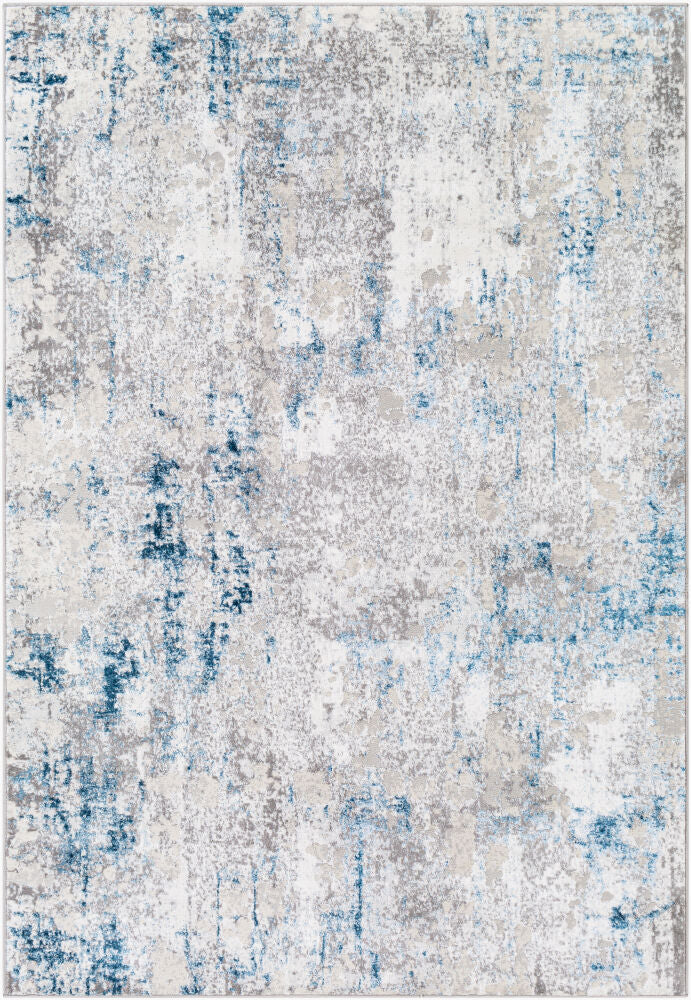 Lustro Machine Woven Rug — Cream/Dark Blue