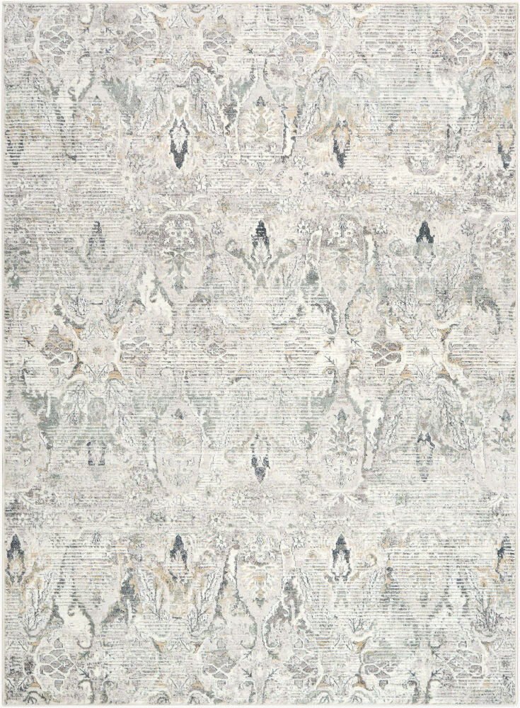 Lorenz Machine Woven Rug — Beige/Deep Teal