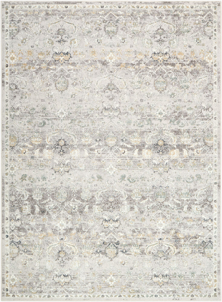 Lorenz Machine Woven Rug — Beige/Deep Teal