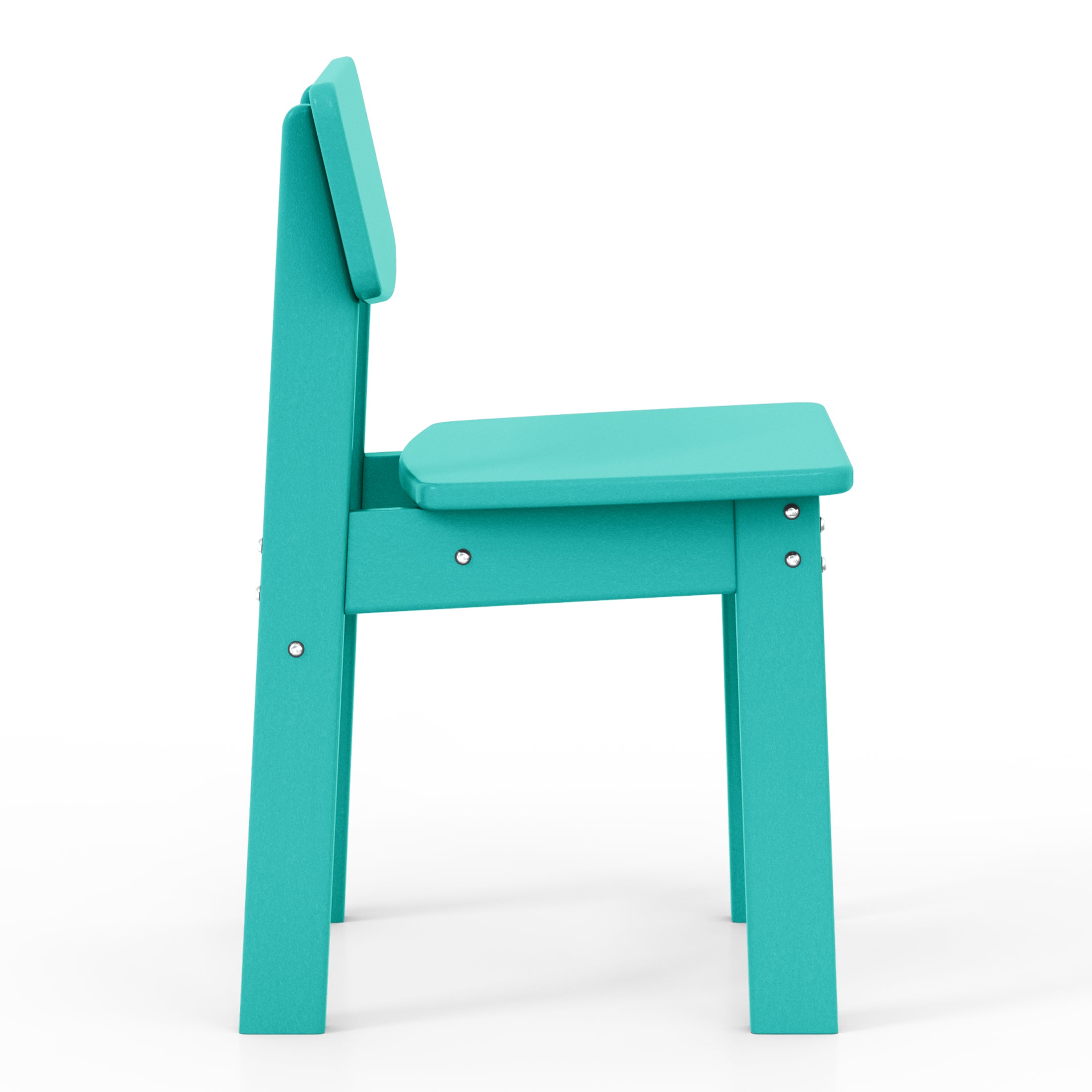 Tiny Terraces Essentials Kids' All-Weather Outdoor Dining Chair (Set of 2) Turquoise Seahawk Designs Kids Patio Dining Chairs