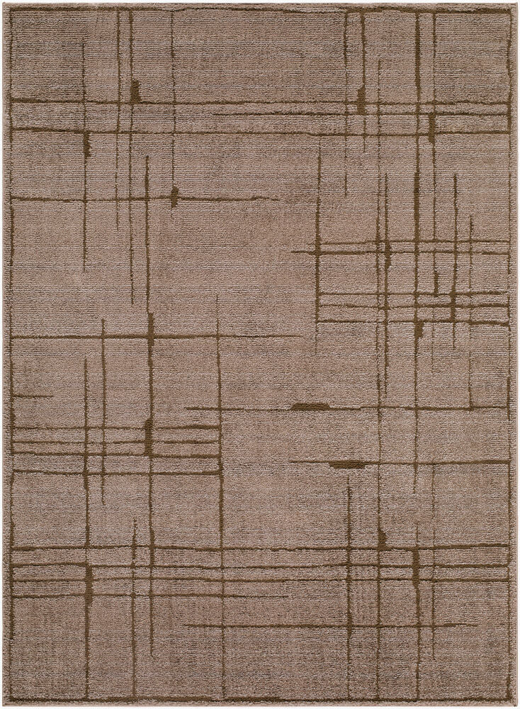 La Luna Machine Woven Rug — Dark Brown/Taupe
