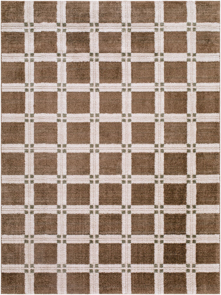 La Luna Machine Woven Rug — Dark Brown/Light Gray