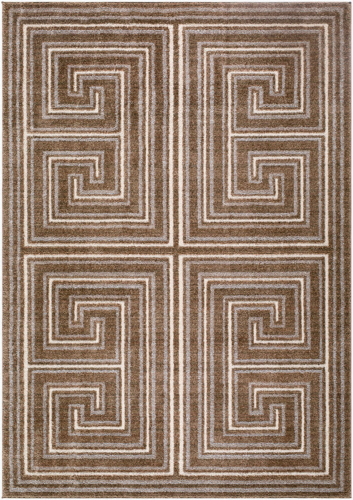 La Luna Machine Woven Rug — Dark Brown/Light Gray