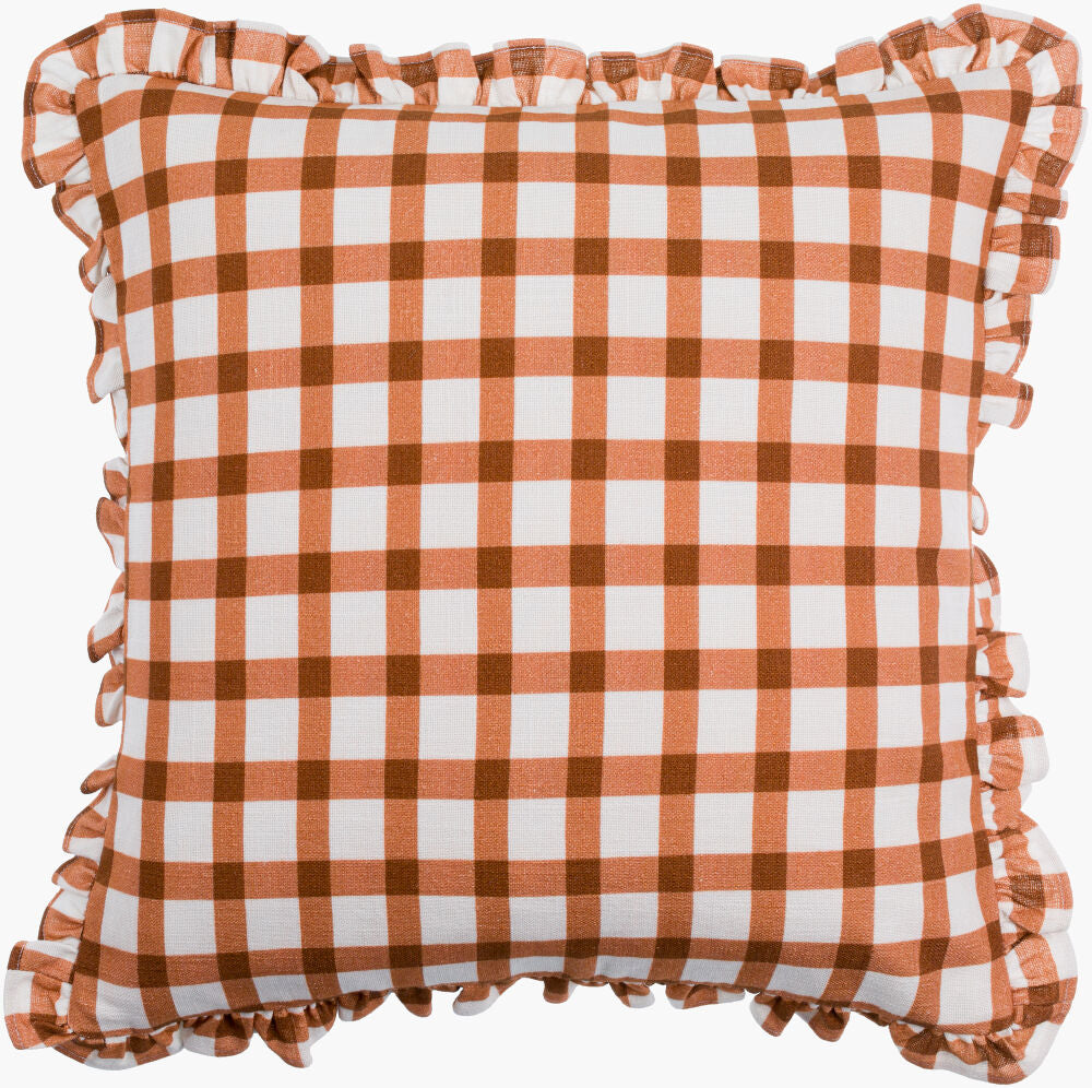 Louisville Accent Pillow — Burnt Orange/White