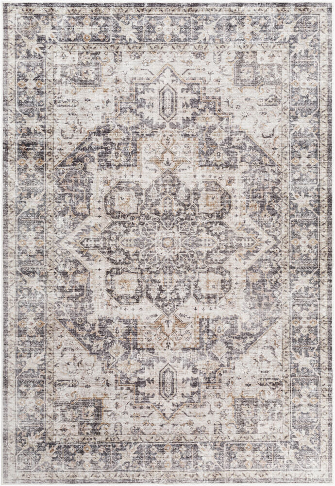 Lavable Machine Woven Rug — Brown/Gray
