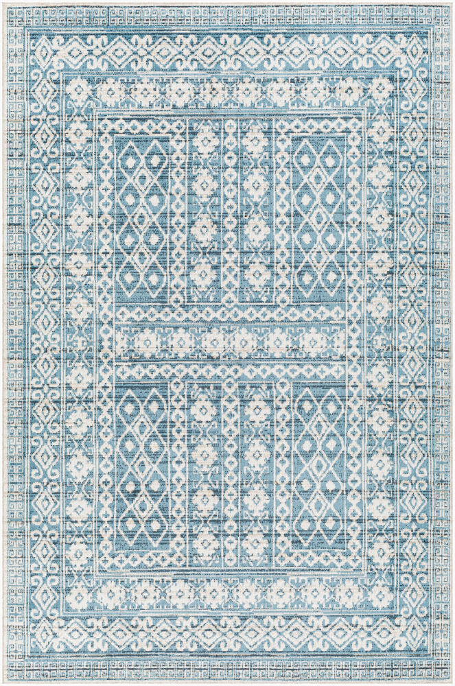 Lavadora Machine Woven Rug — Blue/Cream