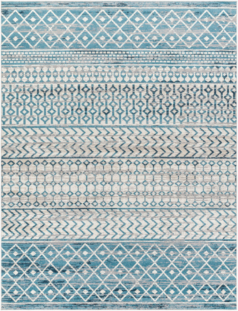 Lavadora Machine Woven Rug — Black/Blue