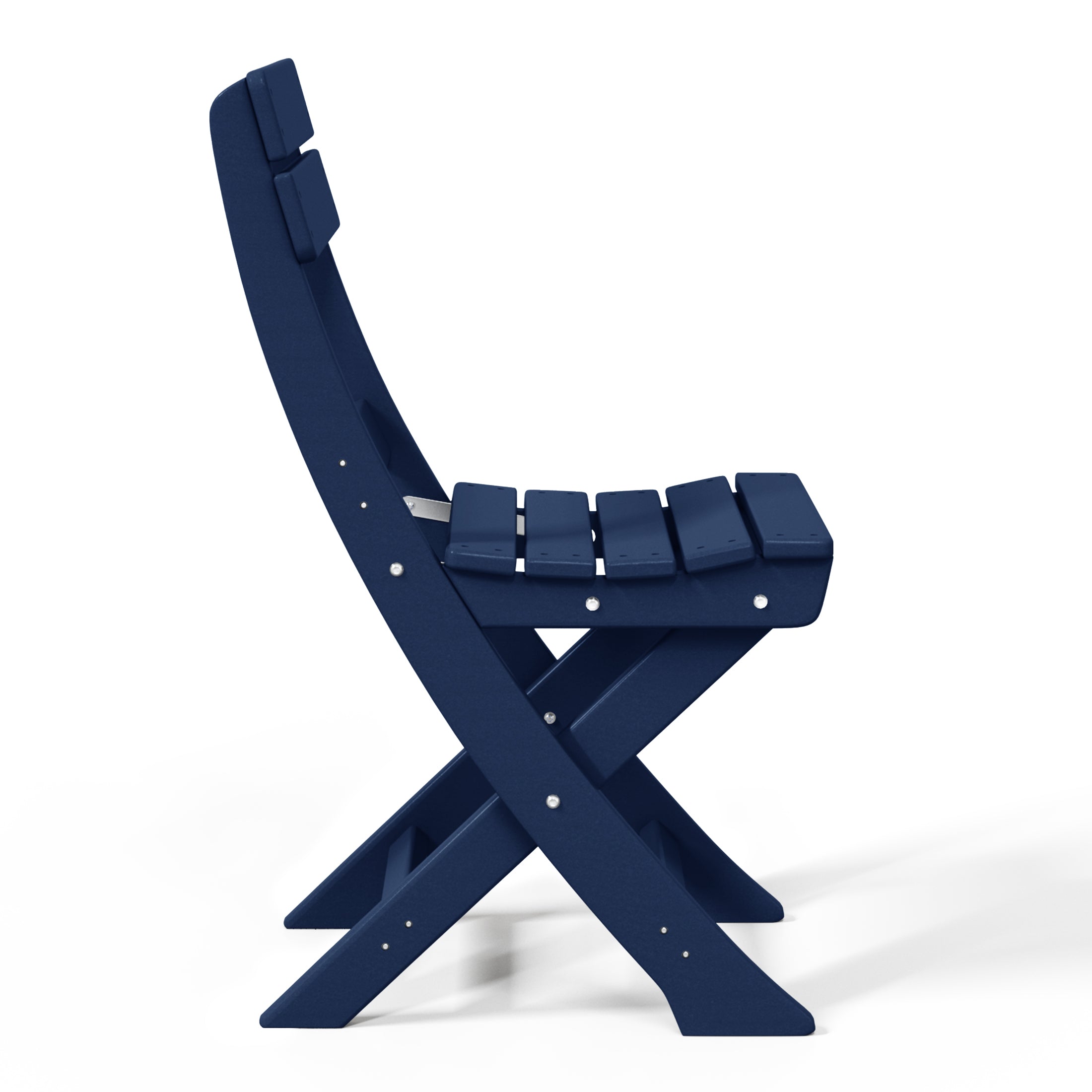 Aarhus All-Weather Outdoor Patio Folding Dining Chair Navy Blue Seahawk Designs Patio Dining Chairs