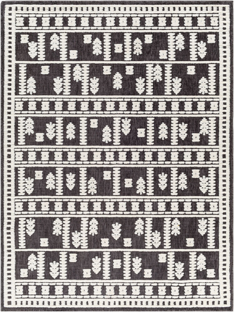 Lyna Machine Woven Rug — Black/Off-White