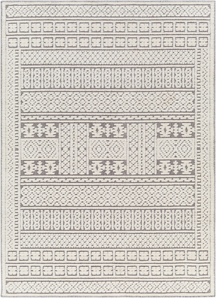Lyna Machine Woven Rug — Gray/Off-White