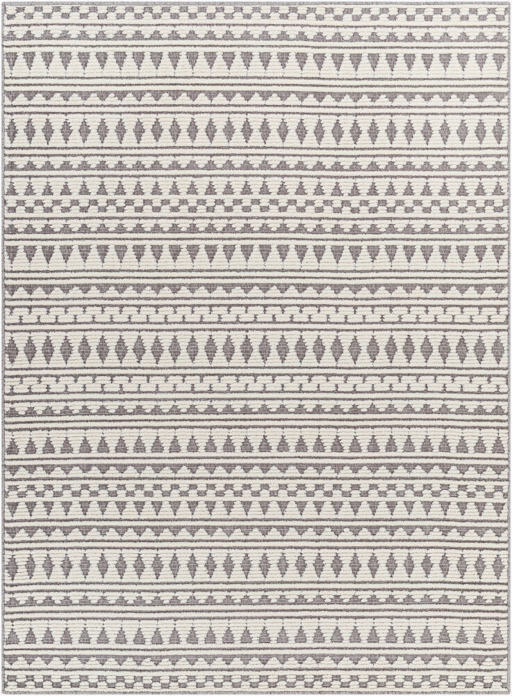 Lyna Machine Woven Rug — Gray/Off-White