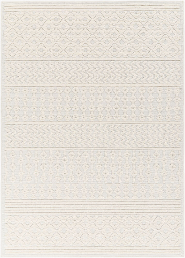 Lyna Machine Woven Rug — Off-White/White