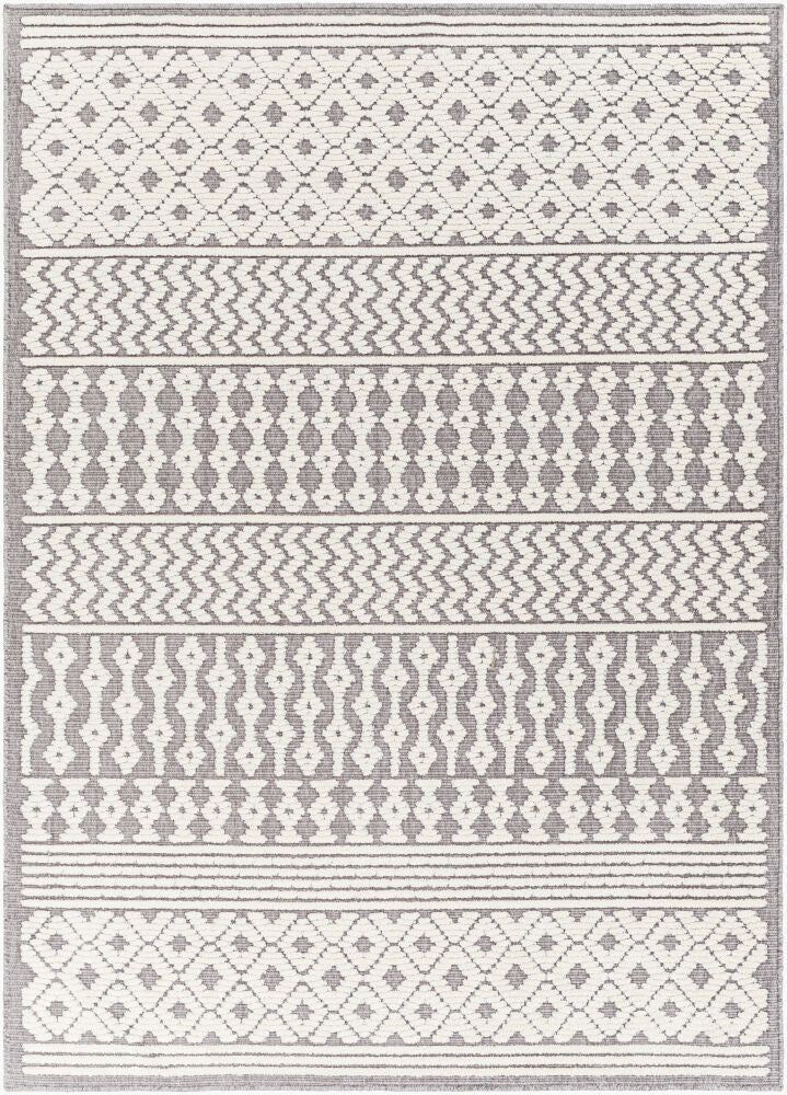 Lyna Machine Woven Rug — Gray/Off-White
