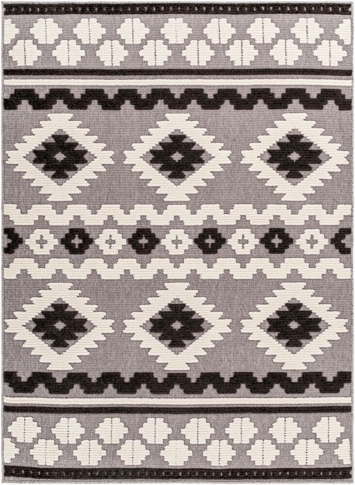 Lyna Machine Woven Rug — Black/Gray