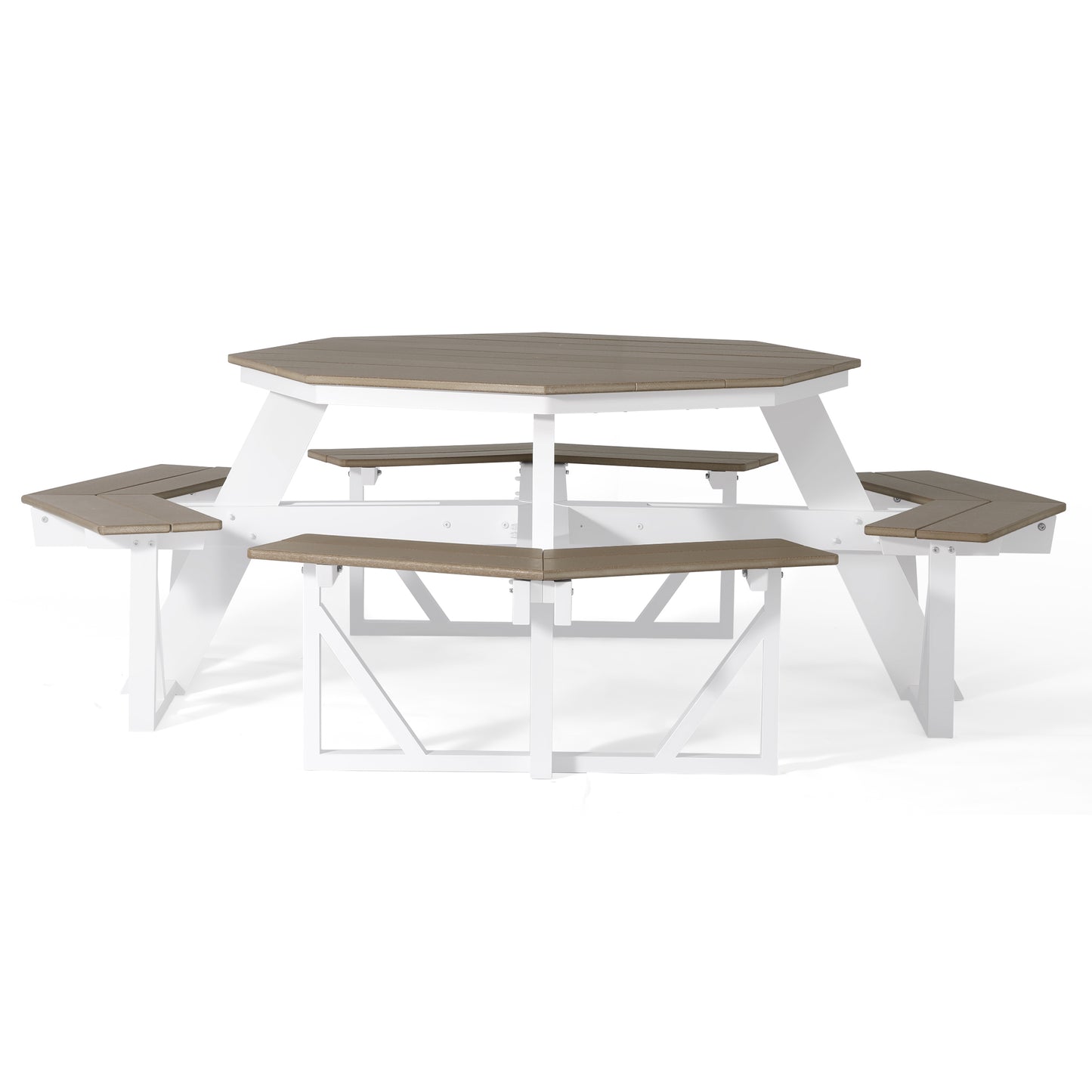 Vista 48" Octagon Picnic Table Weathered Wood Seahawk Designs Picnic Tables