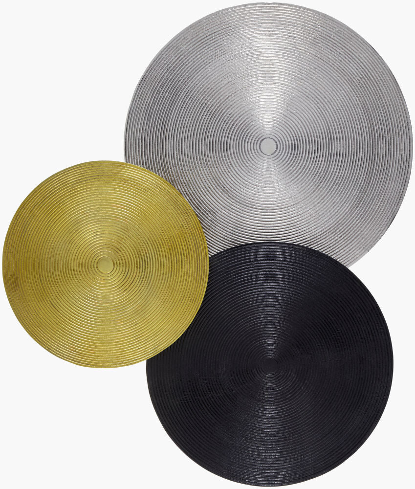Lyssa Wall Sculpture — Black/Metallic - Silver