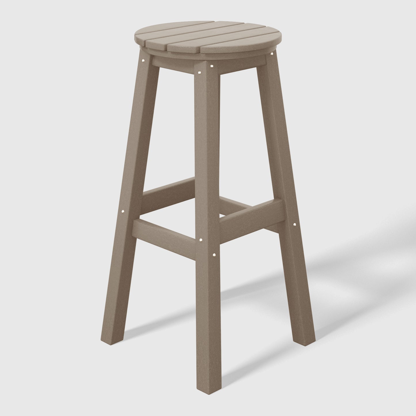 Stockholm All-Weather Outdoor Round Bar Stool (29" Height) Weathered Wood Seahawk Designs Patio Bar & Counter Stools