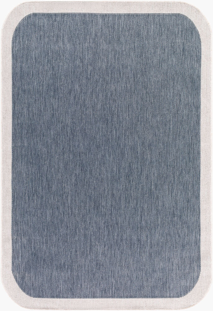 Miami Beach Machine Woven Rug — Blue/Cream