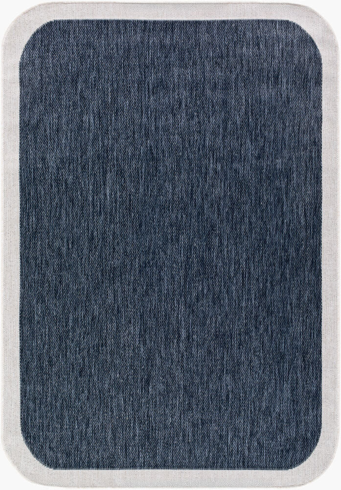 Miami Beach Machine Woven Rug — Cream/Dark Blue