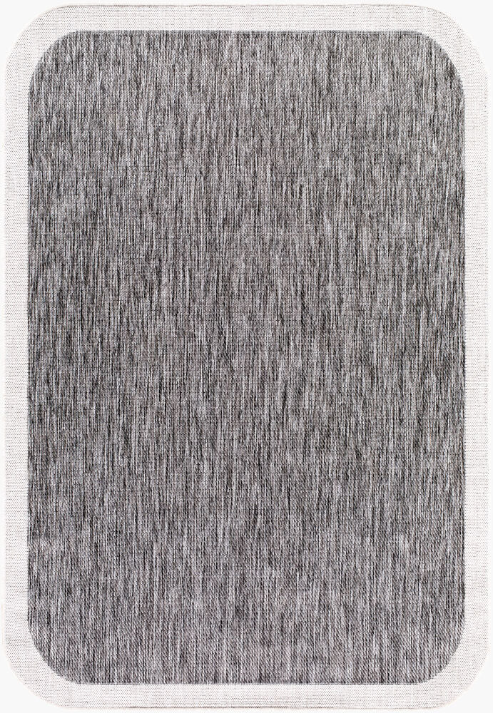 Miami Beach Machine Woven Rug — Charcoal/Cream