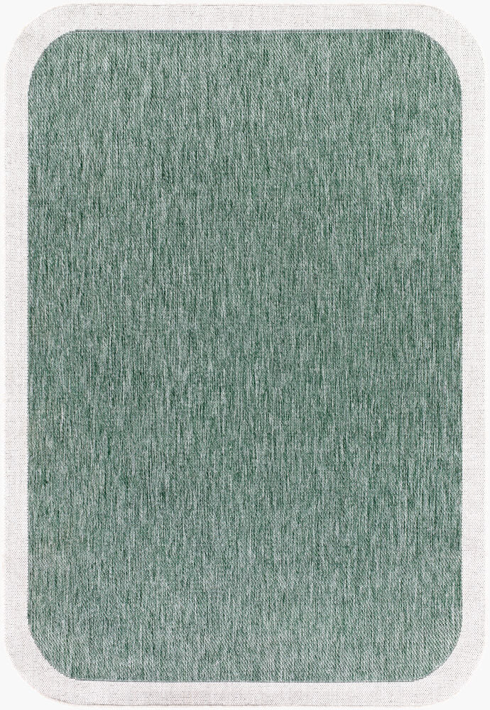 Miami Beach Machine Woven Rug — Cream/Medium Green