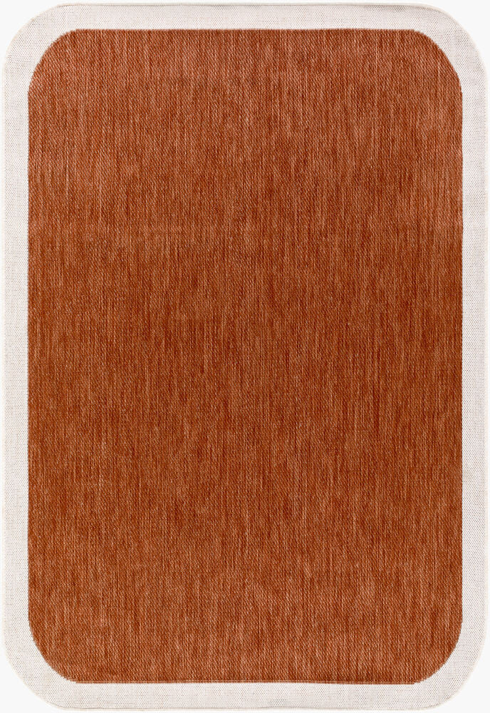 Miami Beach Machine Woven Rug — Burnt Orange/Cream